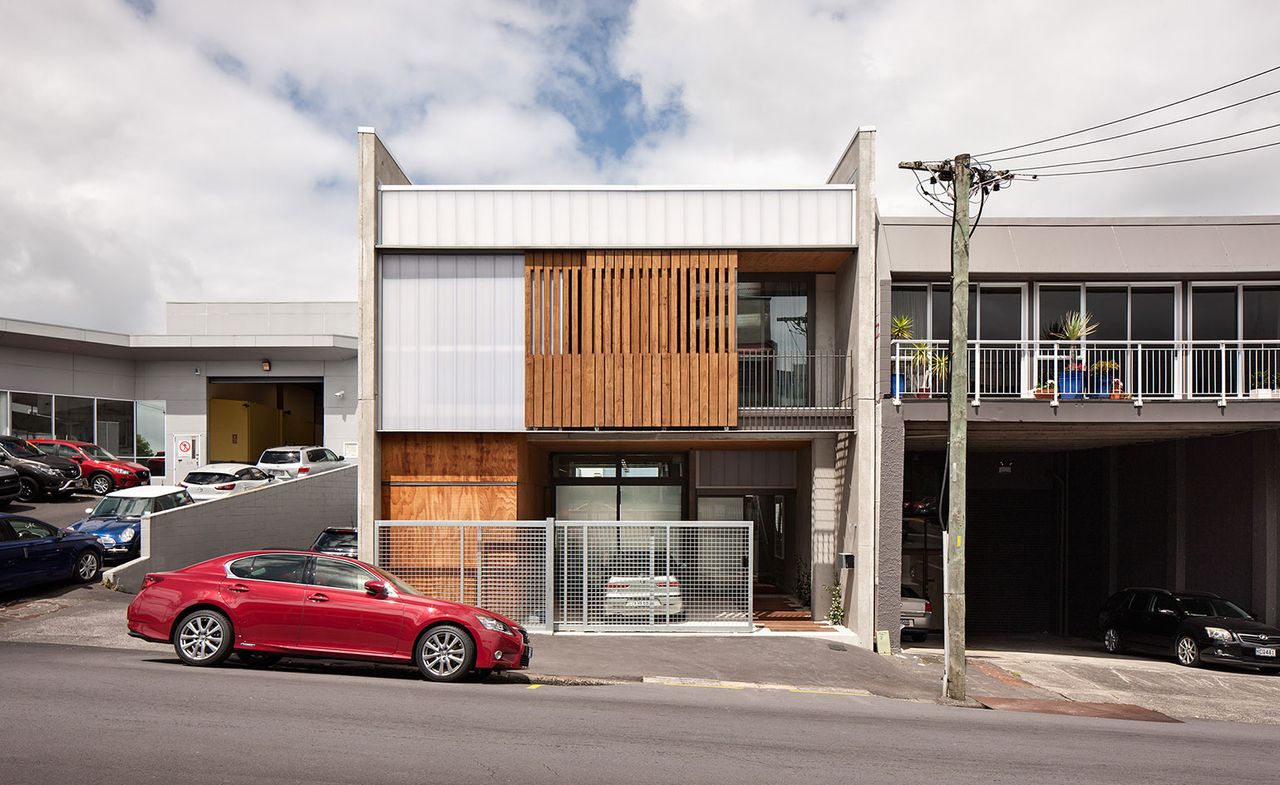 A image of cars and houses