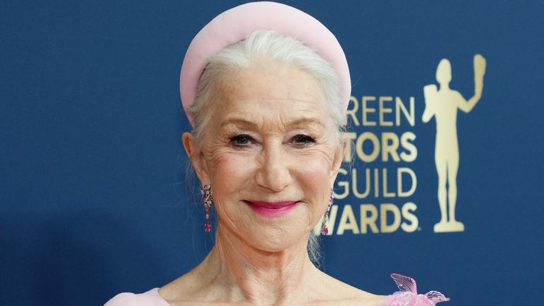 Helen Mirren's headband wows as she attends the 28th Screen Actors Guild Awards 