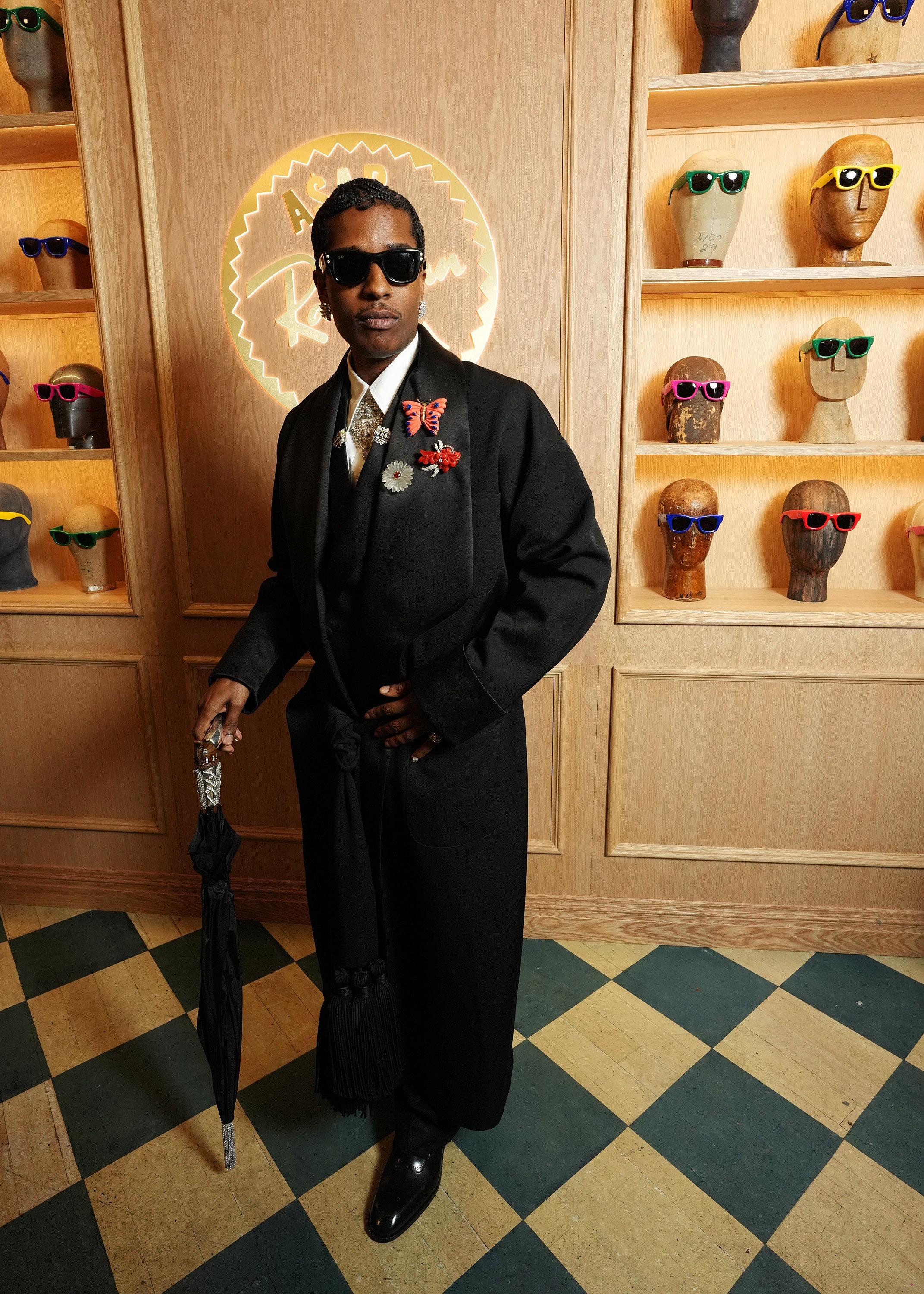 ASAP Rocky wears Ray-Ban sunglasses