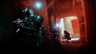 Three guardians run through Hive architecture in Destiny 2: The Witch Queen