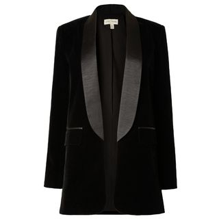 black velvet tuxedo blazer