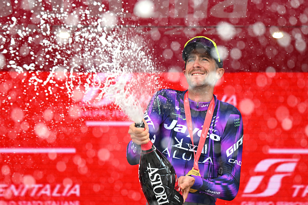 Stage 20 Giro d'Italia: Chris Harper celebrates the win