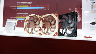 Noctua's newest fan and cooler on display at Computex, 2024.