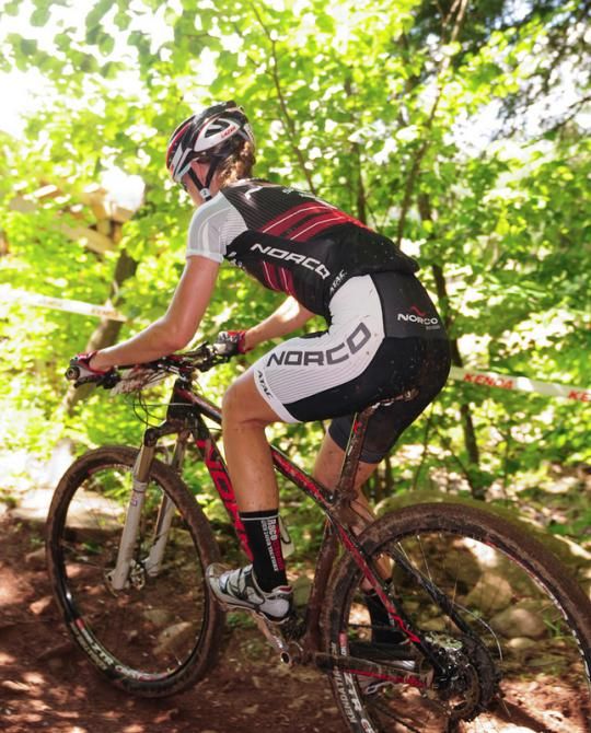 Haley Smith (Norco) climbing on lap two
