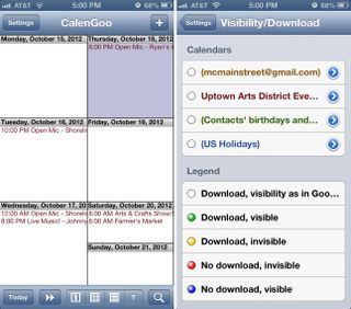 calengoo for iphone sorting