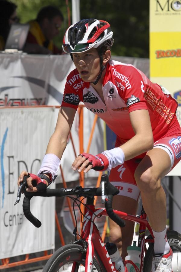 Overall winner Nate Wilson checks his time at the end of stage 4