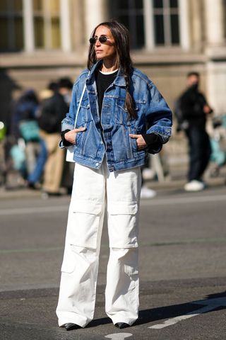 street style influencers showing ways to style denim jackets