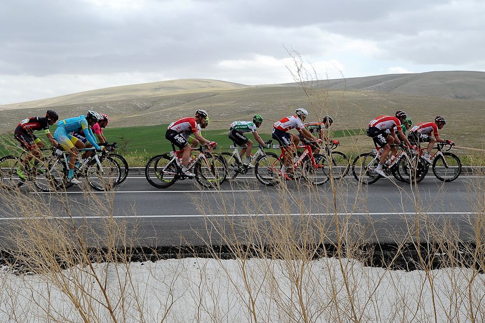 The peloton in action during stage 3 at the Tour of Turkey.