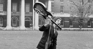 Pete Townshend with a freshly smashed Rickenbacker in 1966