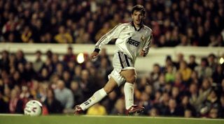 8 Nov 1999: Fernando Morientes of Real Madrid in action during the Lee Dixon Testimonial game between Arsenal and Real Madrid at Highbury, London. The friendly game finished in a 3 - 1 win for Arsenal. \ Mandatory Credit: Clive Mason /Allsport