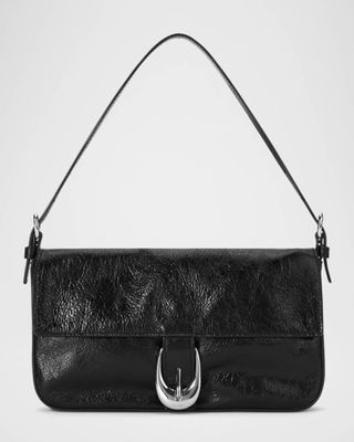 Harlow Crinkled Leather Shoulder Bag