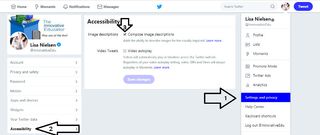 Twitter screenshot Accessibility options