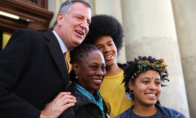 Bill de Blasio and family