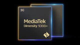 A promotional image for the MediaTek Dimensity 9300+ chipset.