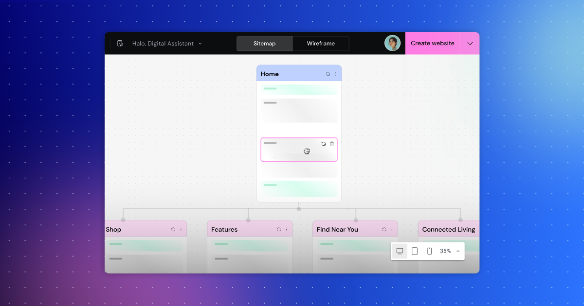 screenshot of Elementor AI sitemap tool