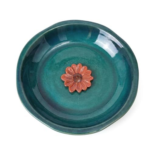 Topadorn 12.2'' Ceramic Birdbath & Birdfeeder 