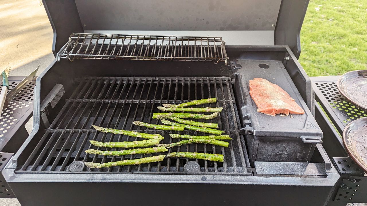 grilled and smoked salmon