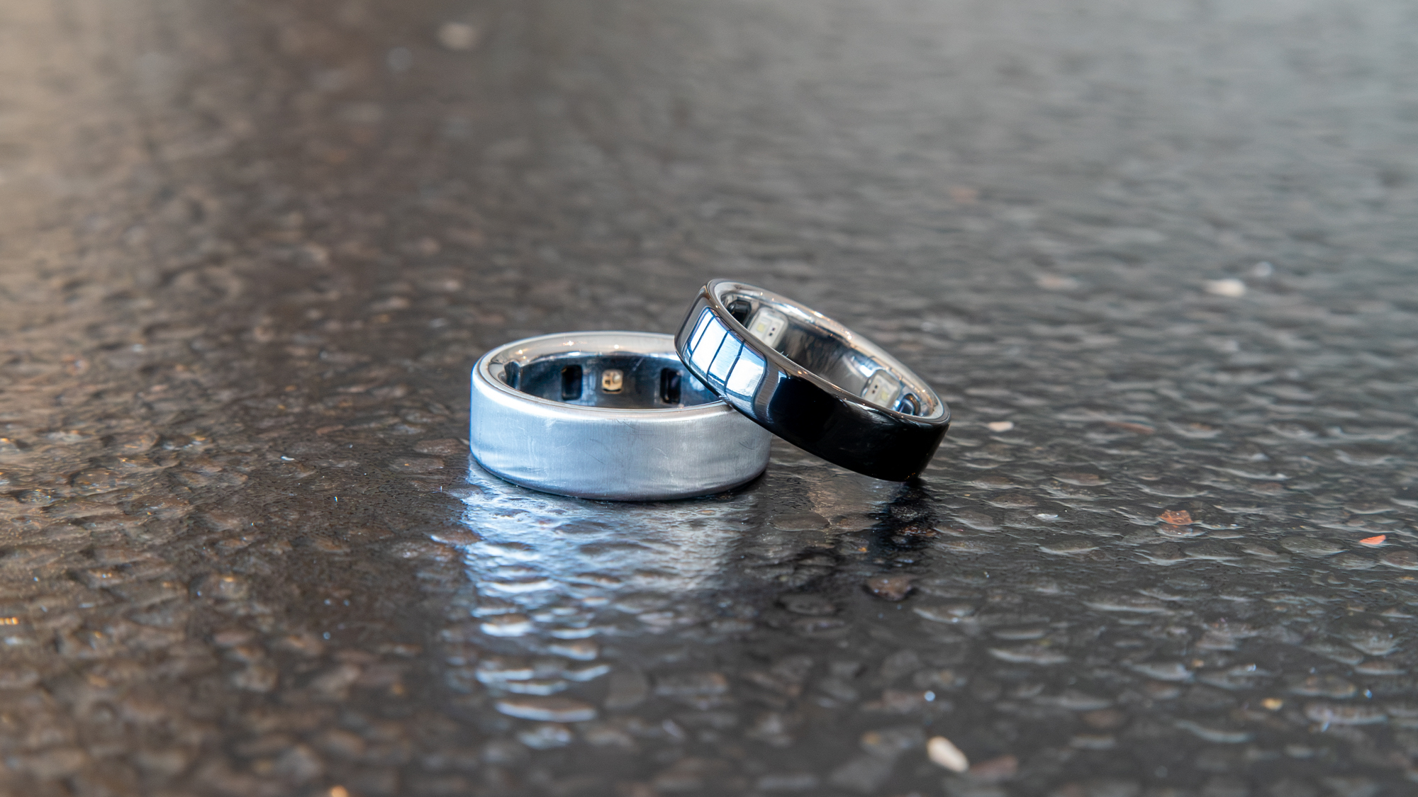 Oura Ring 5 on top of the Oura Ring 4