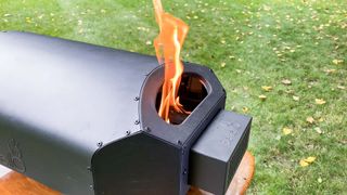 Bertello Outdoor Pizza Oven charcoal flame