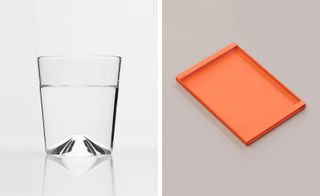 Left, ‘Rien’ glass; right, ‘Torei’ tray, both by New Tendency