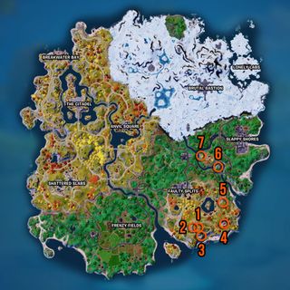 Fortnite Level Up Tokens Part 1 locations map