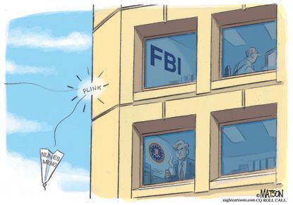 Political cartoon U.S. Nunes memo FBI Russia investigation
