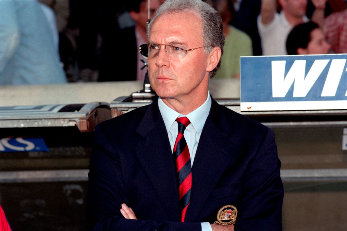 Bayern Munich manager Franz Beckenbauer during the 1996 UEFA Cup final