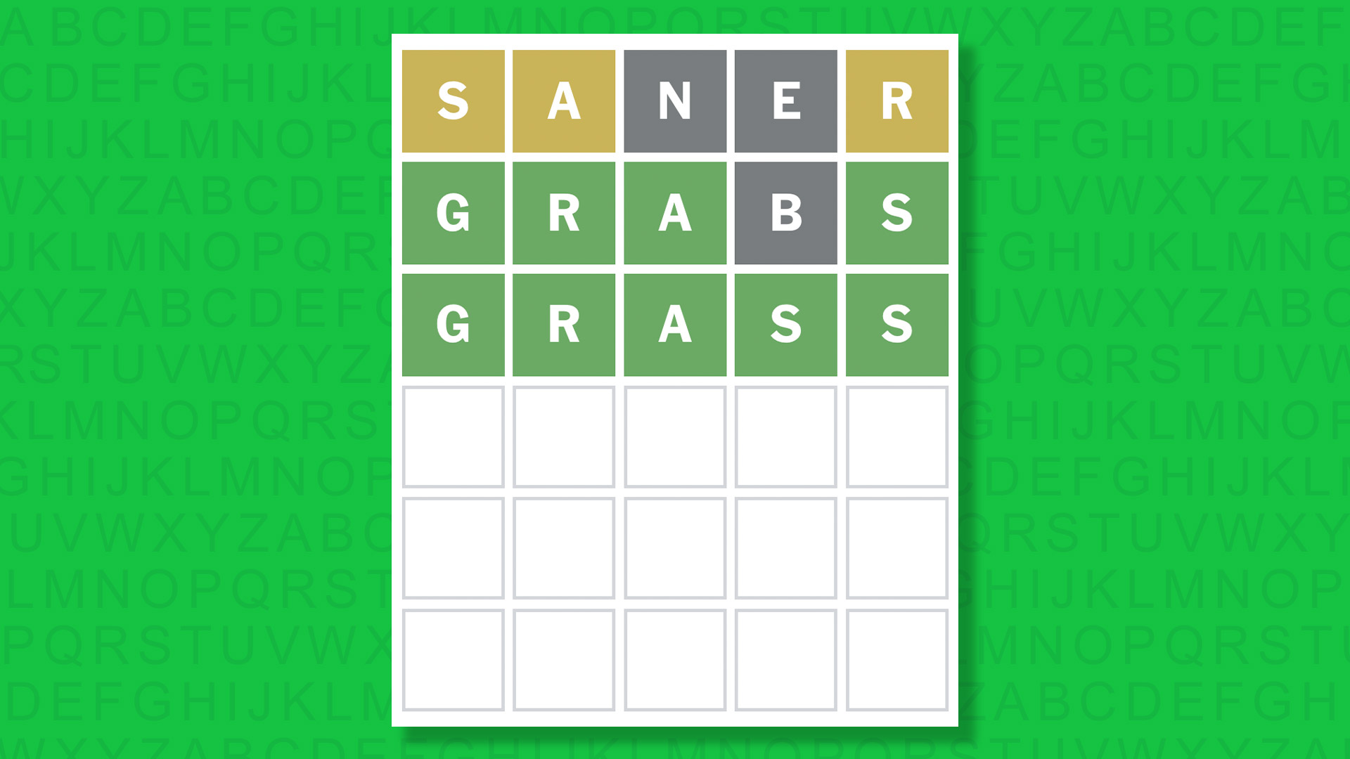 NYT Wordle answer for game 1642 on a green background