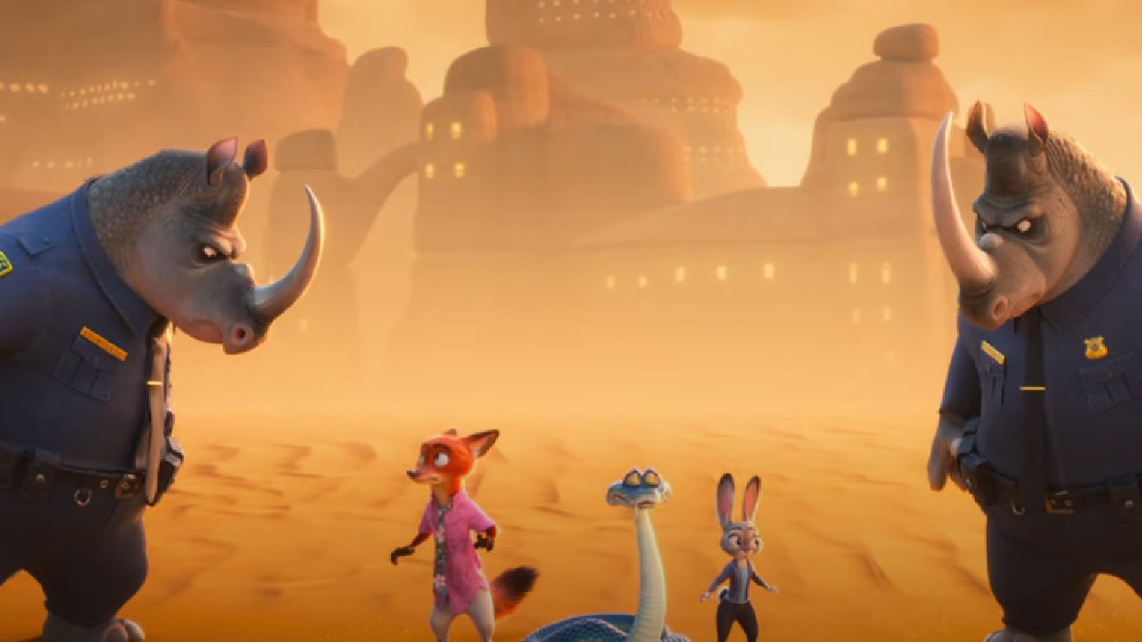 The trio hunted by rhino policemen in Zootopia 2.