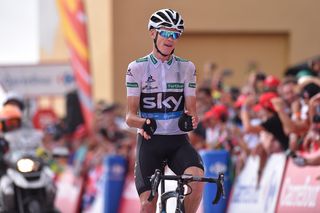 Chris Froome (Sky) finishes off stage 20 to keep 2nd overall