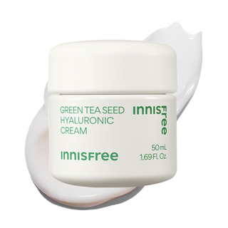 Innisfree Green Tea Seed Hyaluronic Acid Cream With Barrier Boosting Complex and Ceramide, Korean Hydrating Face Moisturizer and Balancing Cream