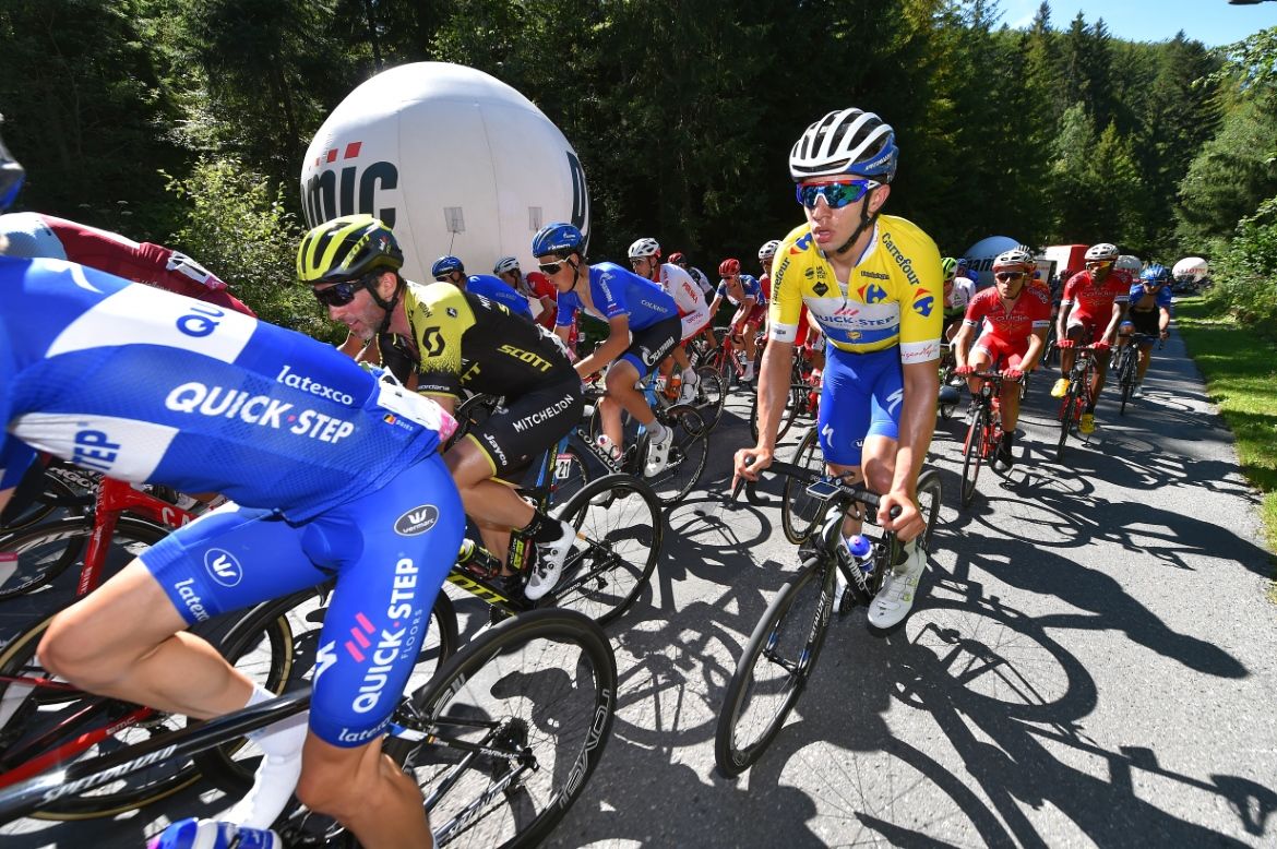 Race leader Alvaro Hodeg