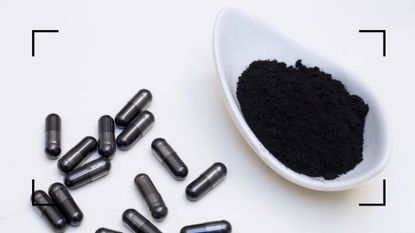 activated charcoal main image of supplements and charcoal powder