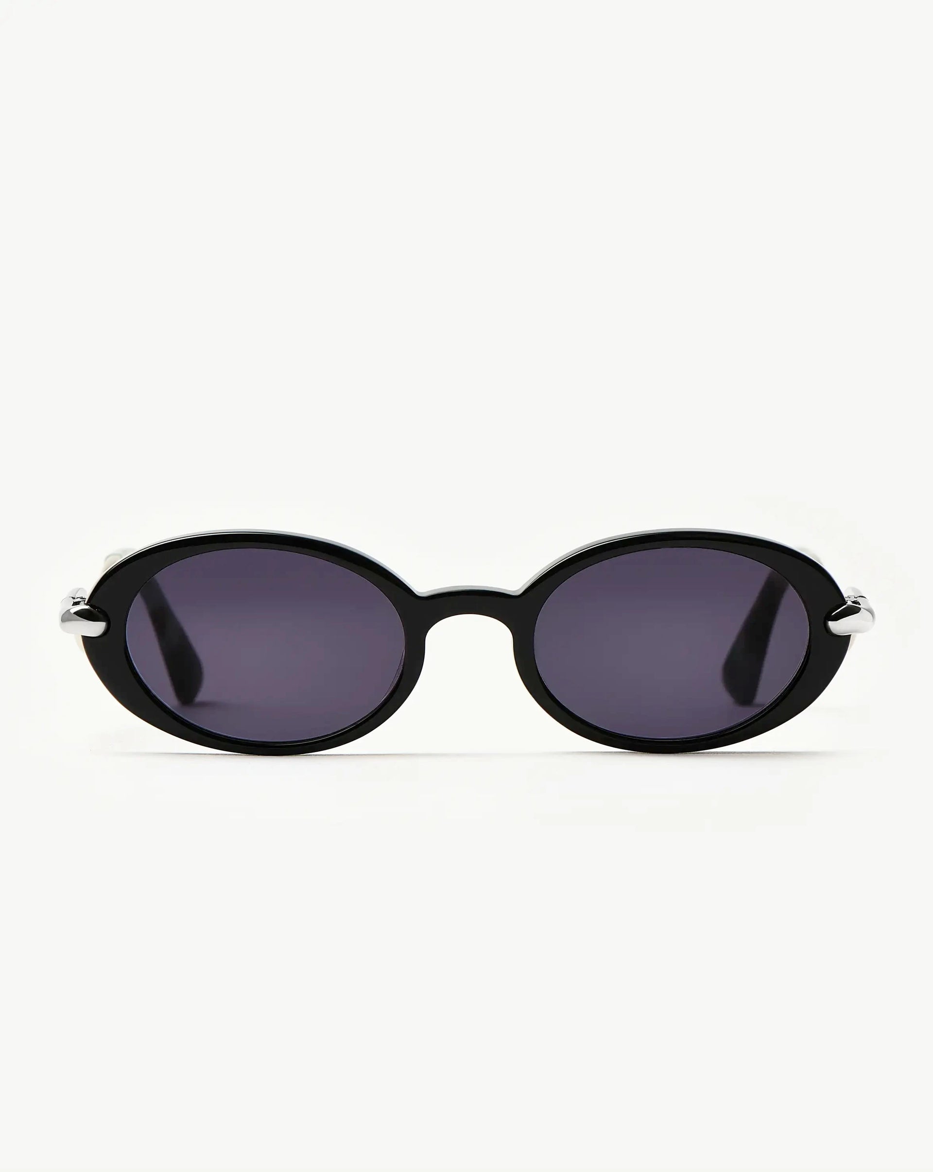 Jimmy Fairly Elvissa Oval Sunglasses | Silver Plated/black - Black/silver Plated