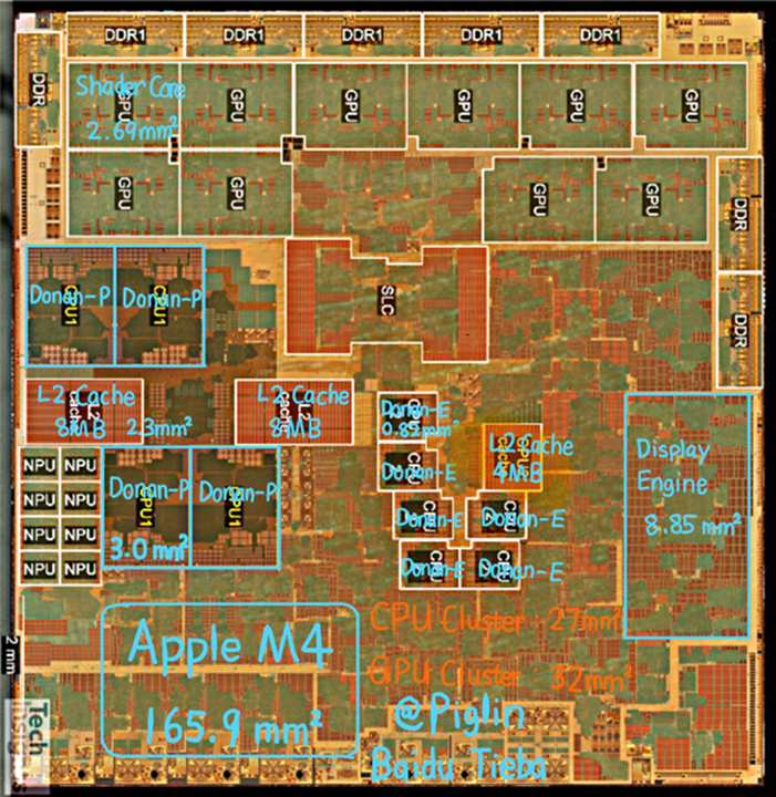 Apple M4 die shot