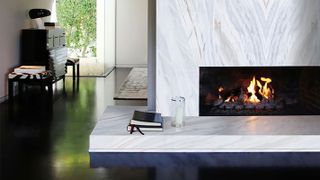 marble full height fireplace