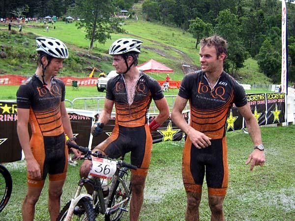 Robbie, Luke and Steel wear the course after the cross country.