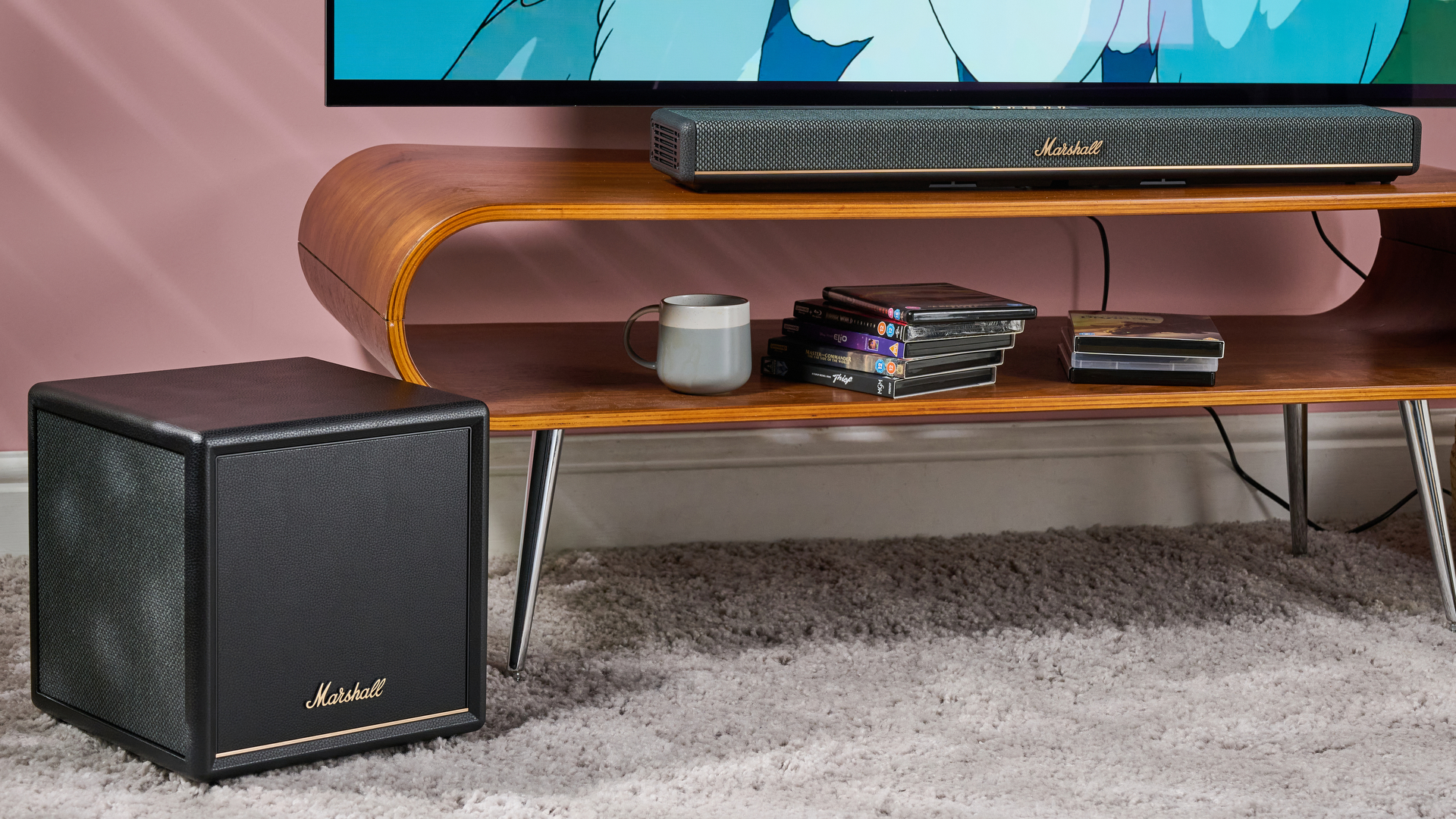 Marshall Heston 60 on table beside the Marshall Heston Sub 200