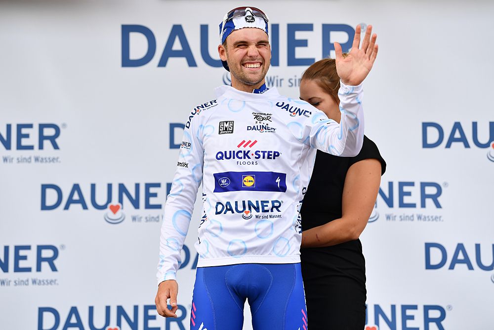 Maximilian Schachmann of Germany and Team Quick-Step Floors White Young Rider Jersey at Deutschland Tour