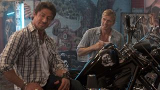 Sylvester Stallone and Dolph Lundgren in the first Expendables movie