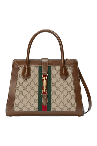 Gucci Jackie 1961 Medium Tote Bag in tan gucci print