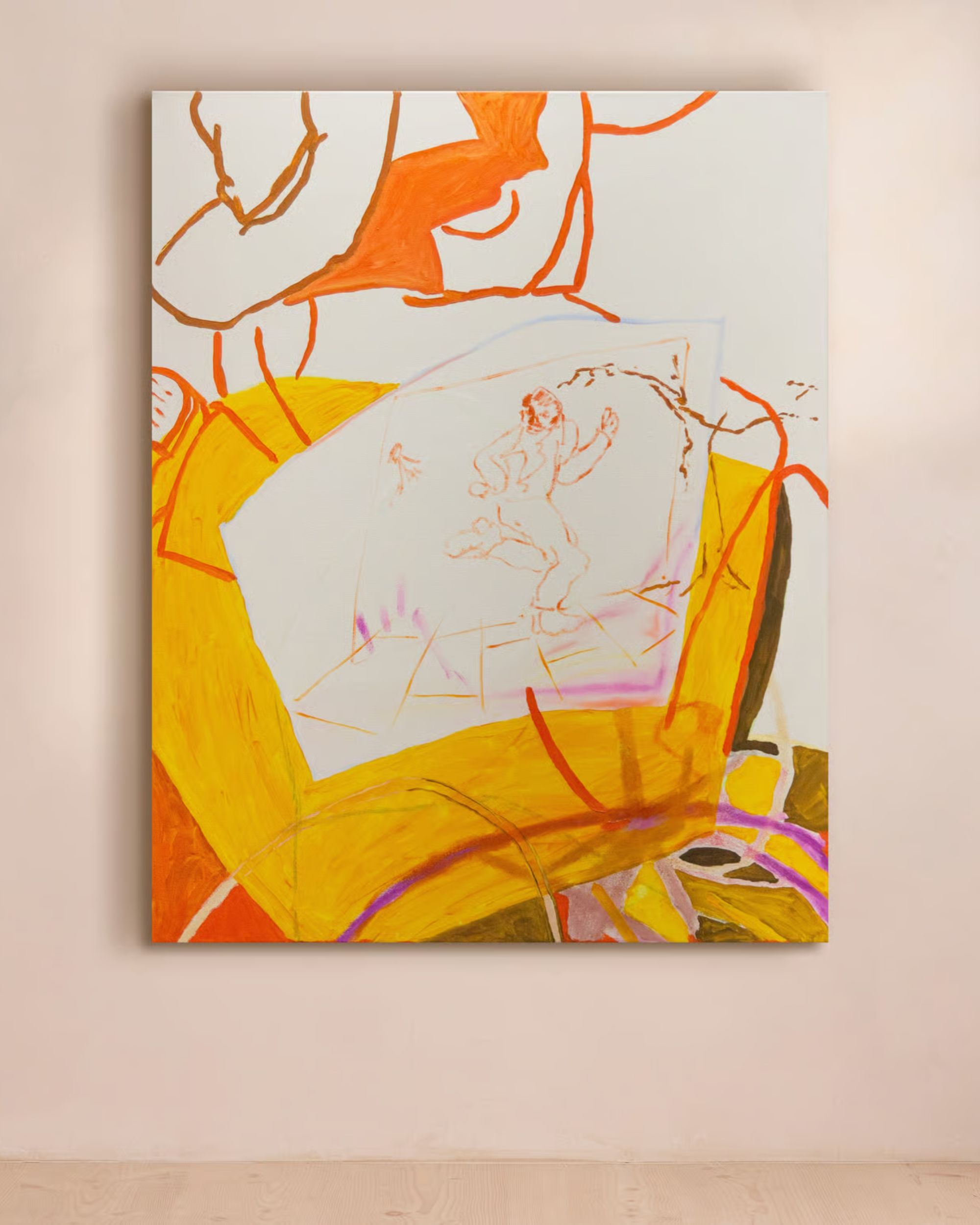 yellow and orange figurative artwork