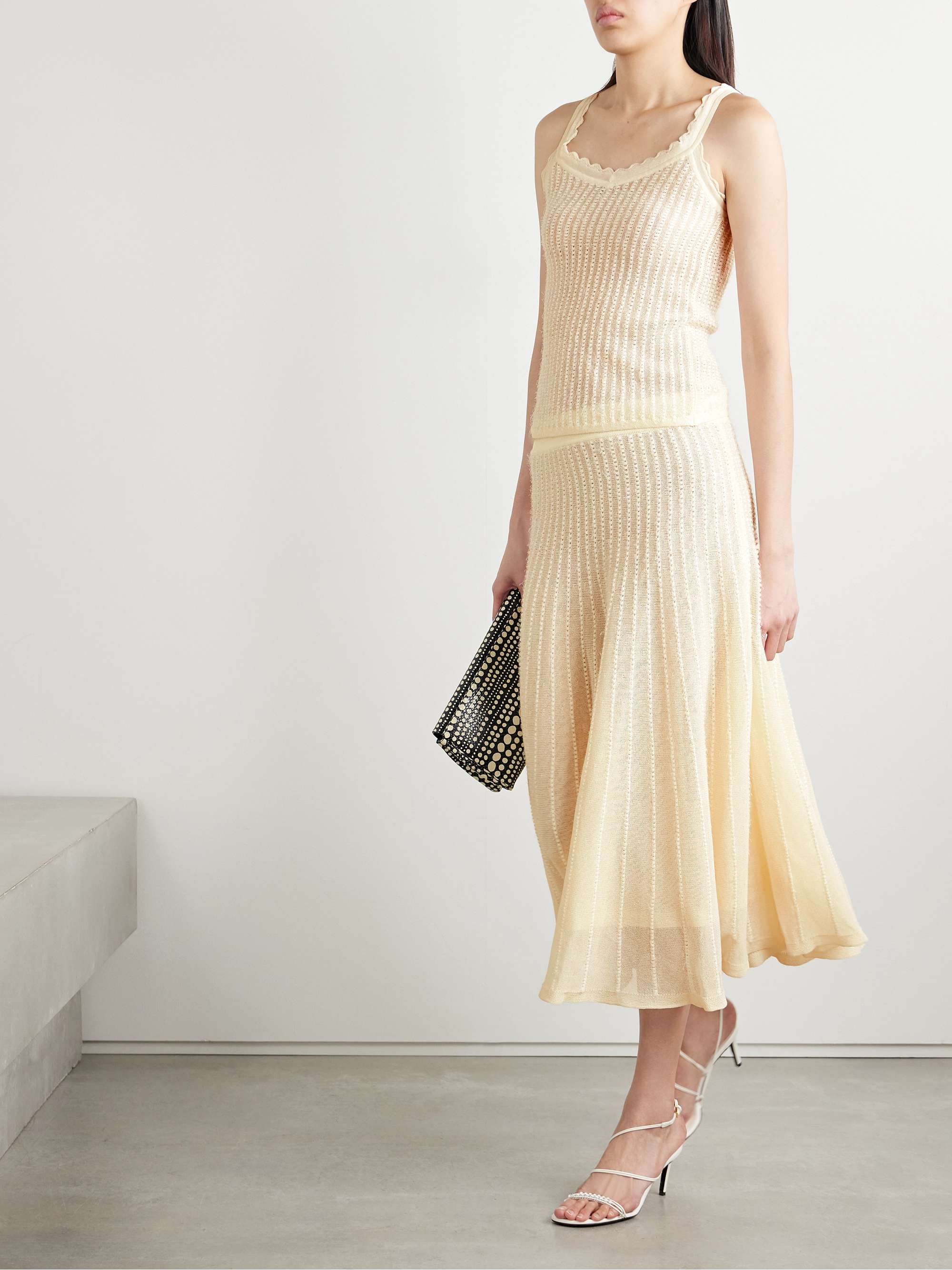 Ennio Scalloped Pointelle-Knit Tank