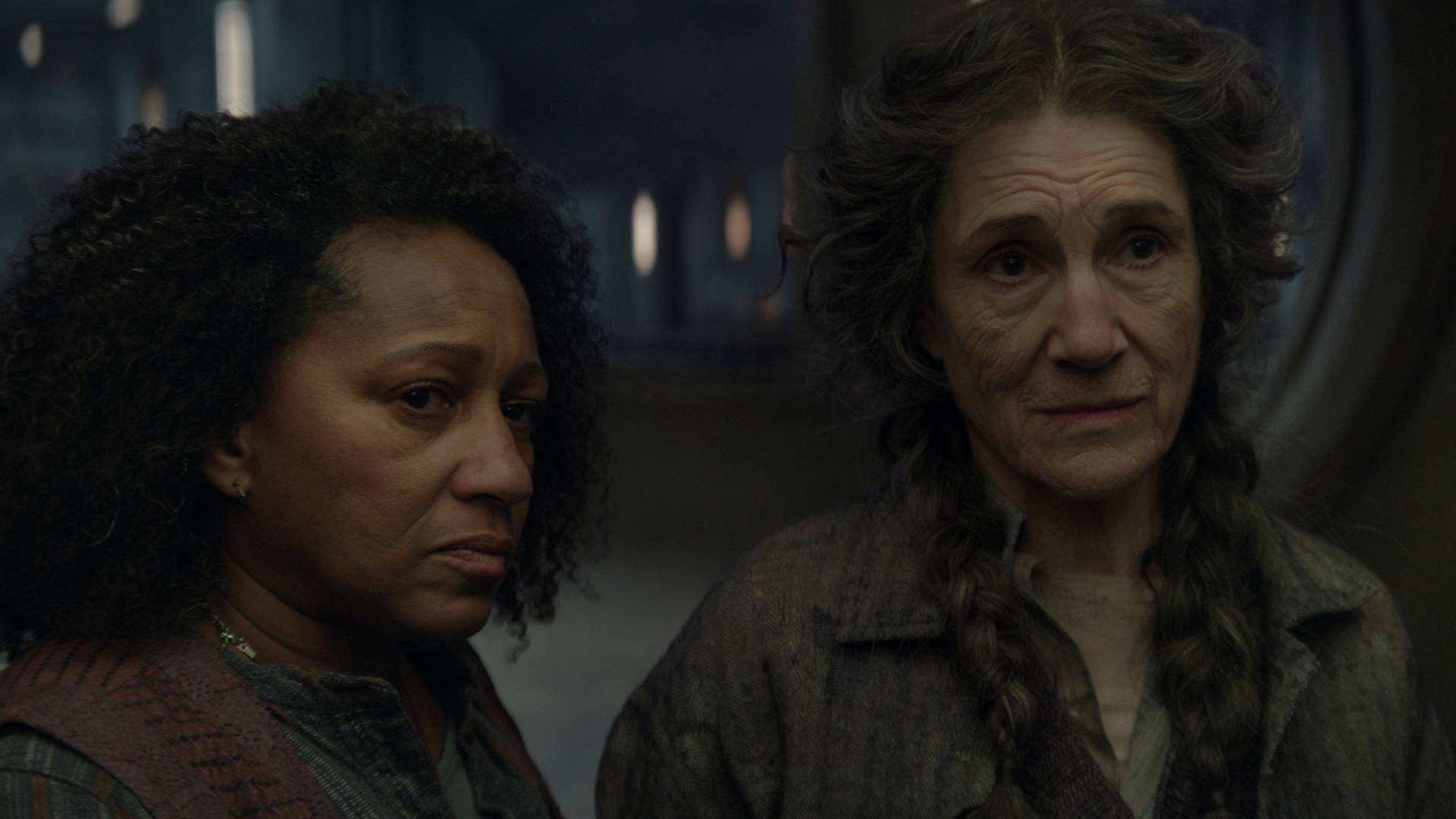 Claire (Clare Perkins) and Walker (Harriet Walter) in Silo season 3 episode 10