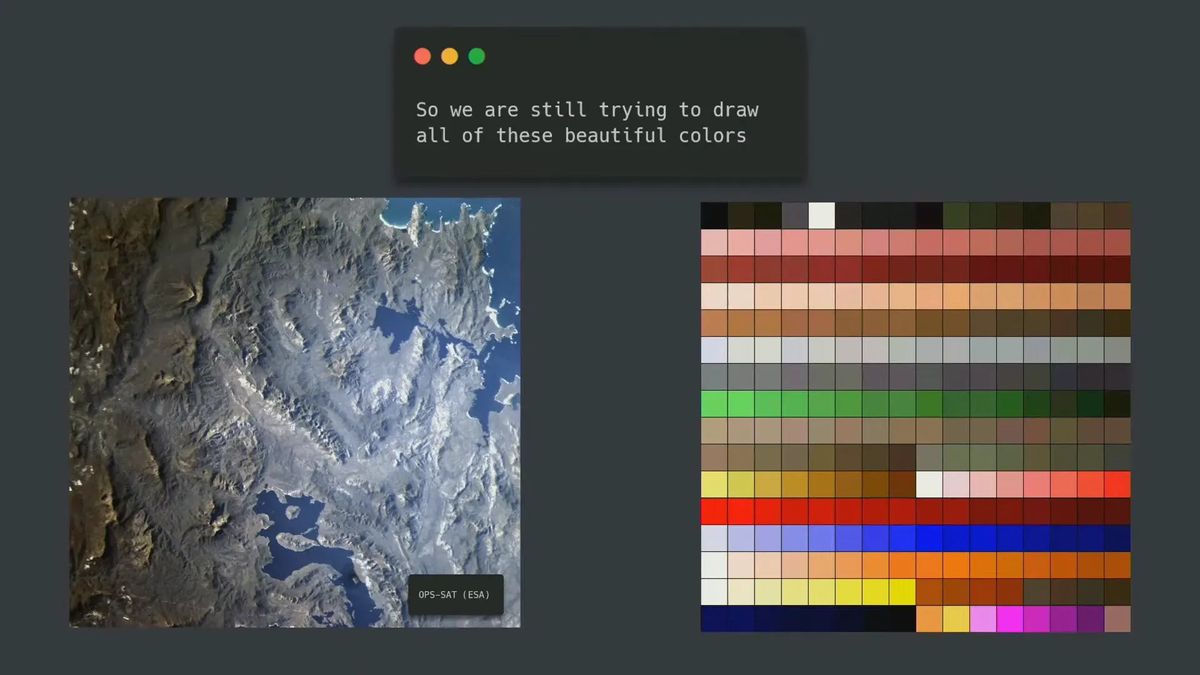 A screenshot from an &Oacute;lafur Waage presentation, for an ESA project for getting a satellite to run Doom in space