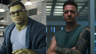 The Hulk (Mark Ruffalo) and Hawkeye (Jeremy Renner) in Avengers: Endgame