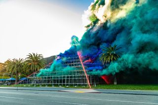 FAMSF hosts Judy Chicago's Forever de Young Smoke Sculpture on 16 October 2021 at de Young Museum in San Francisco, CA. Photography: Scott Strazzante for Drew Altizer Photography