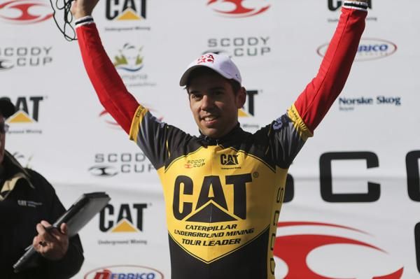 Will Walker (Drapac Professional Cycling) on the podium