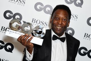 Pele with his Inspiration award during the GQ Men of the Year Awards 2017