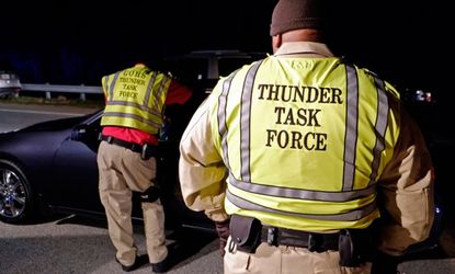 Georgia police operate a road check on March 1 as part of a 90-day state crackdown on DUI and safety violations called Operation Thunder.